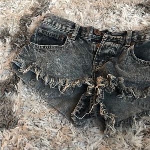 One Teaspoon Low Waist Fringe Shorts Size 23
